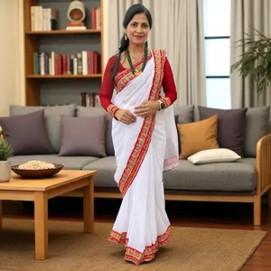 Ready to wear sada saubhagyavati sari and blouse set Ready to wear sada saubhagyavati sari and blouse set