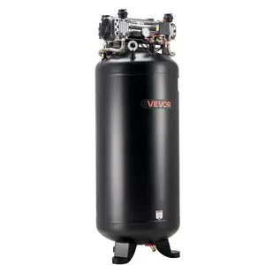 VEVOR 80 Gallons Heavy-Duty Air Compressor, 5HP 13.5SCFM at 90PSI Air Compressors Max 145PSI Pressure, Oil-Free Compressor Tank for Industrial Manufacturing, Large Workshops (230V 3-Phase, No Plug)
