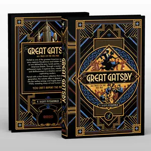 The Great Gatsby and Tales of the Jazz Age by F Scott Fitzgerald - Deluxe Hardcover featuring a debossed cover with 3 color foil "