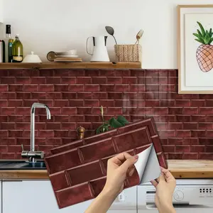 Vintage Brick Wallpaper Sticker, Self-Adhesive Wall Decal, Waterproof Oil-Resistant Removable Decor, Ideal for Kitchen and Living Room