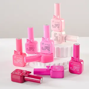 JR 9PCS Gel Nail Polish Set, 15ml HEMA-Free & TPO-Free Soak Off Gel, Pastel Pink Nude Macaron Shades, Long-Lasting UV/LED Gel Kit, DIY Manicure Set for Women