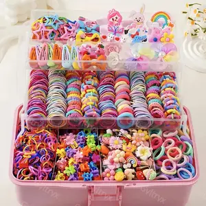 719pcs Women's Styling Accessory Set, Dopamine-Style Sweet Women's Hair Accessory Combo: Without boxes, including bow hair accessories and various lovely flower designs, paired with high‑elastic hair ties and butterfly hair ties.It is not only a thoughtf