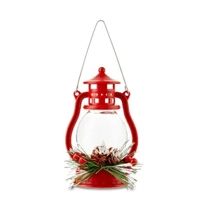 Red & Green LED Light Lantern Christmas Ornament - 4.72 in by Holiday Time
