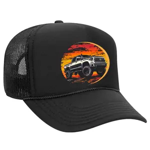Black Threadz Stylish Mesh Black Trucker Hat, Designed for Toyota Tundra Enthusiasts