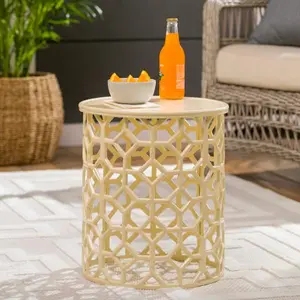 Hale Lattice Side Table in Light Yellow