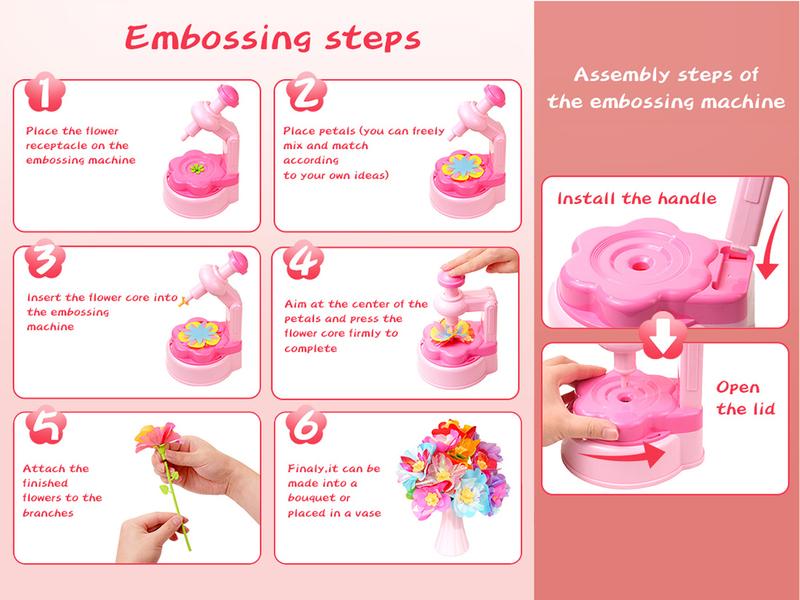 UNITOUR Arts and Crafts for Kids Ages 3-12, DIY Flower Bouquets Toys for Girls, Press Fabric Flower for kids, Craft Kits for Children, Fabric Flower Bouquets Toys, Gift for Birthday..