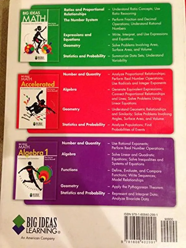 USED Book - Big Ideas Math: Student Edition Accelerated Grade 7 2013 (BIG IDEAS MATH Accelerated) by Holt McDougal (Hardcover) - english