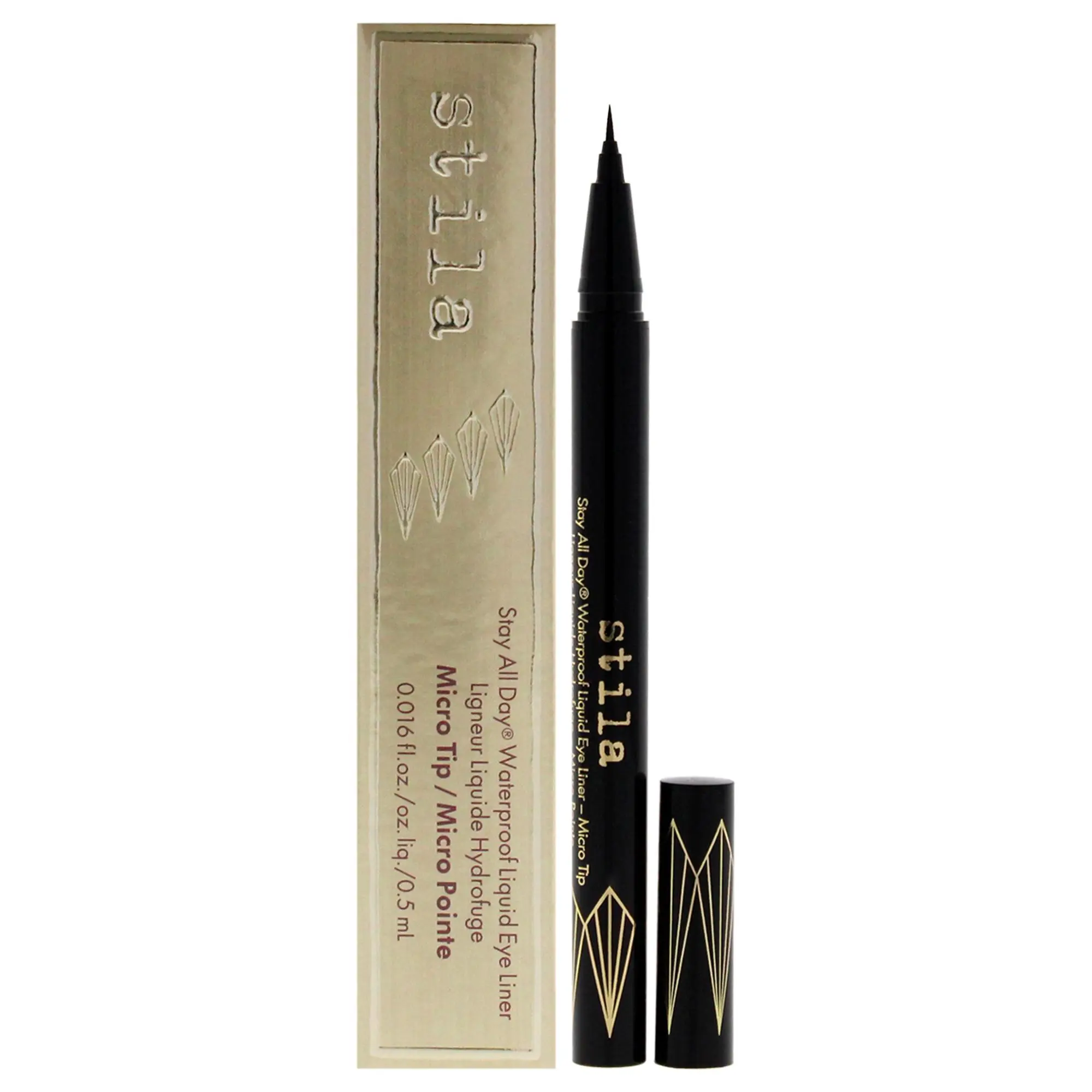 Stila Women's Stay All Day Waterproof Long-Lasting Micro Tip Liquid Eyeliner - Intense Black, 0.016 oz, 0.016Oz
