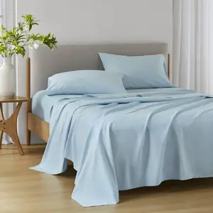 Regency Heights Cotton Solid Sheet Set, Cotton 144TC, Includes 1 Flat Sheet, 1 Fitted Sheet, 2 Pillowcases, OEKO-TEX Certified for All Seasons