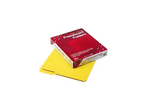 Smead 21562 Recycled Folders, One Inch Expansion, 1/3 Top Tab, Letter, Yellow, 25/Box