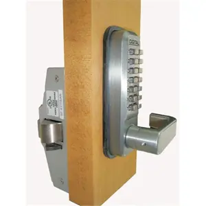 212 MAIN Lockey 285-P-SN Mechanical Keyless Lever Panic Trim Motorcycle Lock Accessory - Satin Nickel, Change Combo, Detex Compatible, Flat Tailpiece, Easy Installation for Panic Doors