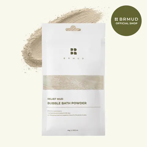[Official Shop] BRMUD Relief Mud Bubble Bath Powder 50G - Warm Mud Spa Powder with Bubbles, Sea Silt & Botanicals for Relaxing, Hydrating Bath Experience, Cleansing, Body Wash, Body Care, Foaming, Smooth, Sensitive Skin, Scent, Spa Ritual, Gentle, Botanic