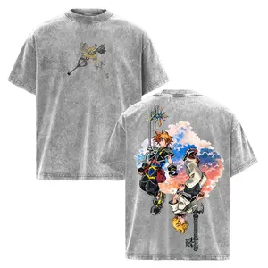 Kingdom Hearts Sora Roxas Duality Graphic Tee, Keyblade Wielder Anime Game Artwork Shirt, Light And Darkness Parallel Character Design T-Shirt, Iconic JRPG Fantasy Streetwear Graphic Tee, Kingdom Hearts Anime Game Unisex Streetwear Top