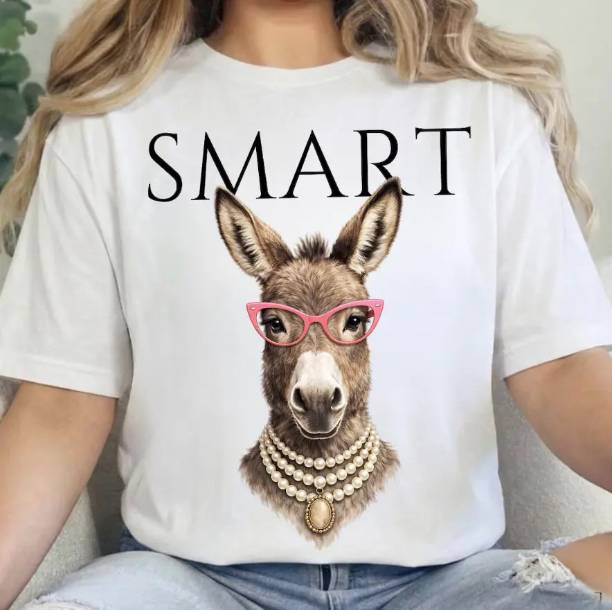 Youth and Adult Smart Ass T-Shirt, Smart Donkey Shirt, Royal Donkey Popular Shirt, Summer Tee