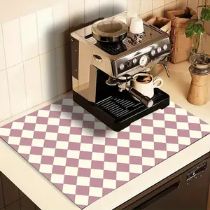 Non-Slip Oil-Resistant Coffee Machine Mat, Absorbent Insulating Pad for Kitchen Countertop Drainage, Washable Protection for Appliances, Kitchen Decorative Placemat