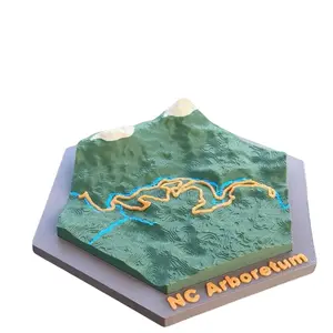 North Carolina Arboretum Trail 3D Topographic Map - 3D Printed Terrain - Hiking Gift - North Carolina Decor - Trail Trophy - Mountain Art