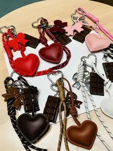 Heart-Shaped Bow Bag Charm Woven Rope Bag Charm High Quality 3d Bow Stylish And Versatile Trendy & Distinctive Creative Keychain For Bags And Keys Birthday Gifts & Gifts For Friends Bag Charm Decoration Pendant Fashion Bag Charms Purse Accessories Charm