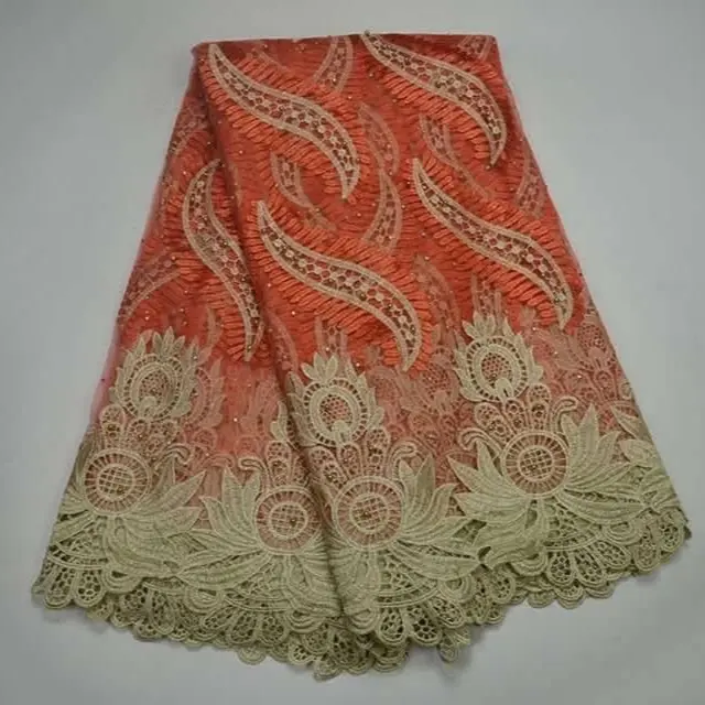 African Lace - Elegance Lace Materials, 5 Yards Each, Intricate Designs, High-Quality Crafted Material, Durable & Versatile for Various Crafts