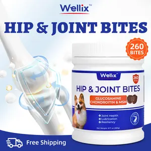 260-Count Wellix Dog Hip and Joint Chews, Joint Supplement with Glucosamine Chondroitin MSM, Hip & Joint Pain Relief for All Breeds