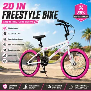 Elon Kids Bike 20 Inch Single Speed Boys Girls Bicycle, Freestyle Children Bike with Steel Frame, Aluminum Rims, Easy Ride Training Style for Ages 7 and Up, Youth Outdoor Cycling, Birthday Gift, School Ride