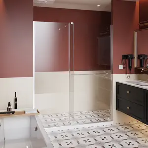“30-60 in. W x 72 in. H Adjustable Sliding Glass Shower Door – Dual-Use Reversible with Chrome Handle”