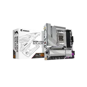 GIGABYTE B650M AORUS ELITE AX ICE AM5 LGA 1718 AMD B650 M-ATX Motherboard, DDR5, 2x M.2, PCIe 5.0, USB 3.2 Gen2X2 Type-C, 2.5GbE LAN, Q-Flash Plus, EZ-Latch