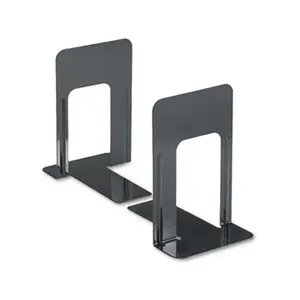 Universal 54095 Jumbo Deluxe Bookends with Nonskid Padded Base 5-7/8 x 8-1/4 x 9 Metal Black