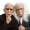 PATYGR Hyper Realistic Long-Haired Old Man Full Head Latex Mask - Elderly Comedy Mask, Accurate Photorealism, Detachable Beard, Comfortable Halloween Party Prop & Cosplay Gear, Long-Haired Old Man Mask