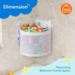 Kids Bath Toy Storage Bag – Large Hanging Mesh Organizer with Drainage for Bathroom & Shower NONE