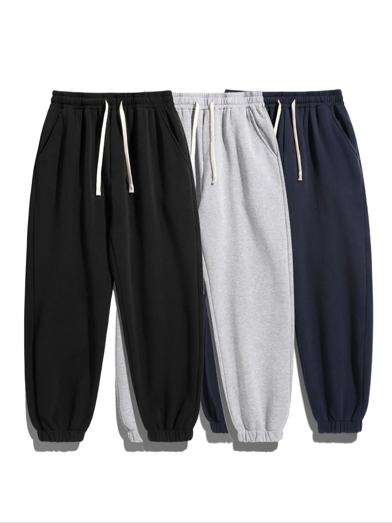 Men's Solid Color Drawstring Waist Sweatpants, Workout Casual Baggy, Casual Comfy Loose Fit Pocket  Jogger Pants for Daily Wear, Men's Trousers for All Seasons, Drawstring Sports Pants