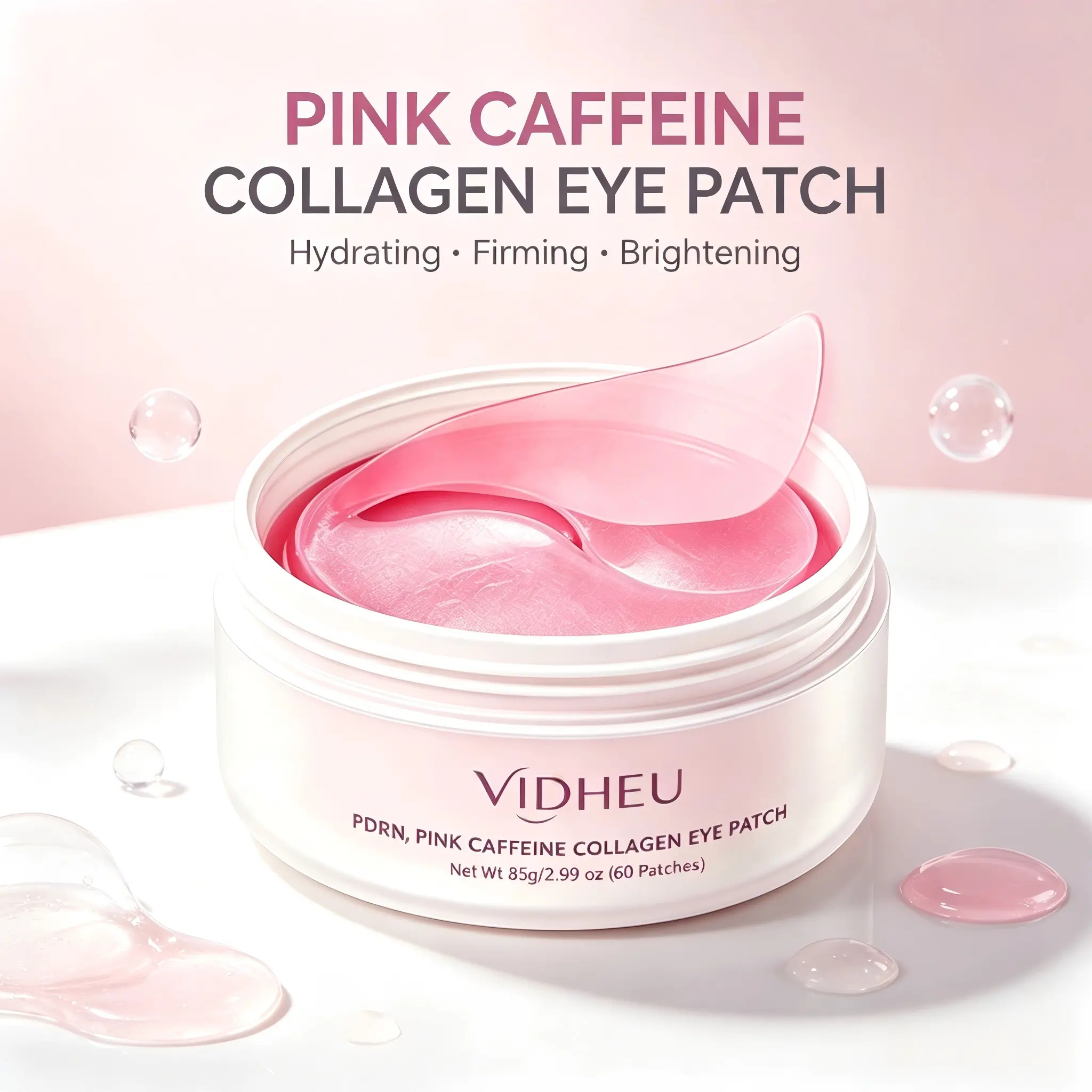 [NEW] [Taren Cosmetics] PDRN Pink Caffeine Collagen Eye Patch for Night CareㅣFuller-Looking Eye Area, Under-Eye Puffiness, Dark Circles Care for Smooth, Radiant & Youthful-Looking