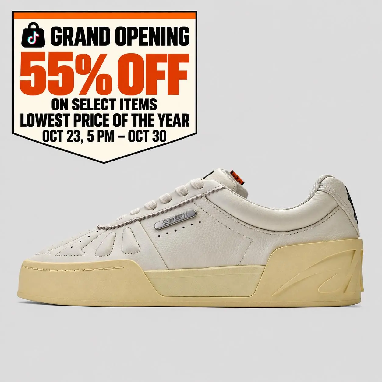 [ANTA Grand Opening] ANTA Hélà Style Casual Sneakers Leather Upper and Rubber Outsole for Everyday Wear, Commuting and Streetwear Kyrie Irving Brand Day
