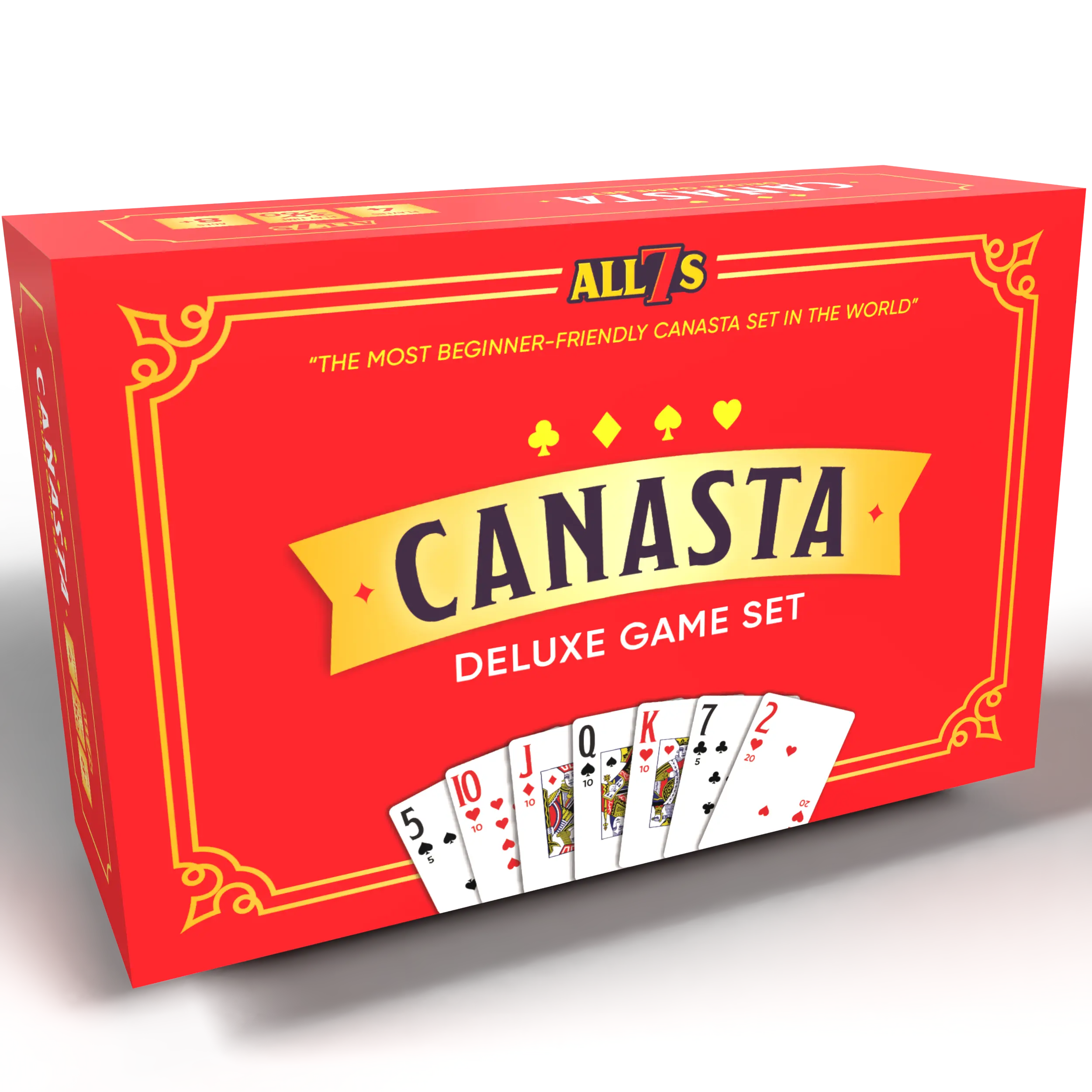 Deluxe Canasta Game Set with Large Print Cards, Rotating Tray, and Scorepad