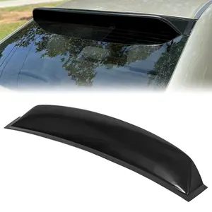 KQQIO Roof Spoiler Compatible with 2006-2015 Honda Civic 4DR Sedan, Window Deflector Black Rear Visor Vent Wing, ABS Guards Shade