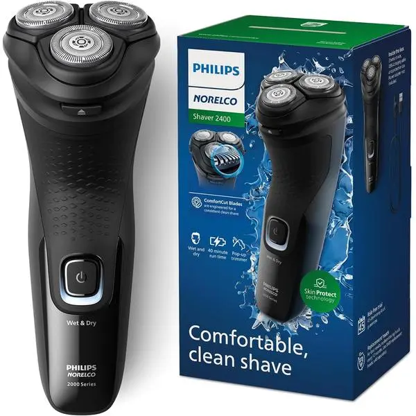 Philips Norelco Professional Hair Clippers, 2400 Series Cordless Hair Cutting Tool, Deep Black