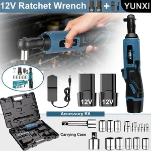 Yunxi 21V 45N 3/8‘’Cordless Impact Wrench Drill Kit Heavy-Duty with 12V Battery，Charger Complete Bit Set for Repair DIY Best Father's Day Gift Digital Electronic Torque Variable Speed Ratchet Power Tool Compatible Power Tool Accessory