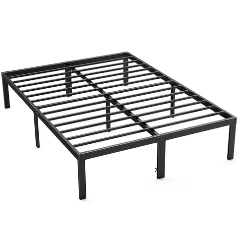 Sweetcrispy King Size Metal Platform Bedroom Bedframe - 14in High-Strength Storage Bed, Sturdy Steel Slat Base, No Box Spring Needed, Fast Assembly, Compatible with Most Mattress Sizes