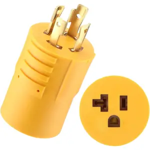 Generator Adapter Compatible with NEMA L14-30P to 5-15/5-20R, 30 Amp to 15/20 Amp Regular Inlet Connector, 30A 4 Prong Locking Generator Male Plug L14-30P to 5-15R 5-20R Female Cord