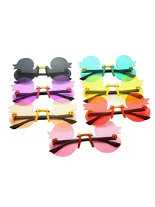 Frameless Duck Sun Glasses, Cute Cartoon Design, UV Protection, Decorative Lenses, All-Season Wear, PC Material, Non-Color Changing