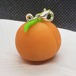 Miniature Realistic Peach Charm Polymer Clay