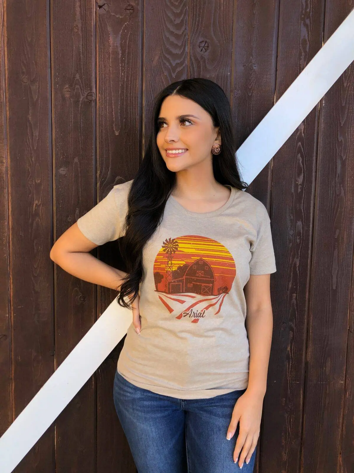 Ariat Women T- Shirt - OATMEAL HEATHER