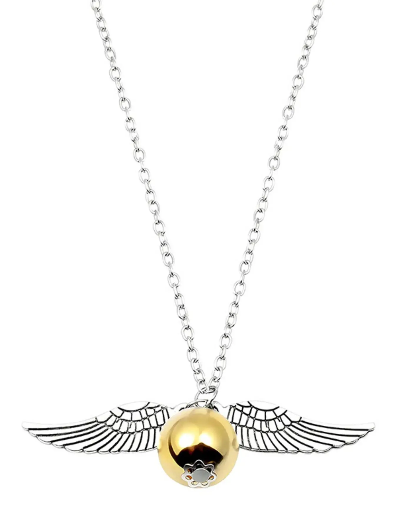Harry Potter Golden Snitch Necklace, Vintage Bronze Finish, Detailed Wing Design, Lightweight & Adjustable, Cosplay Fandom Wear