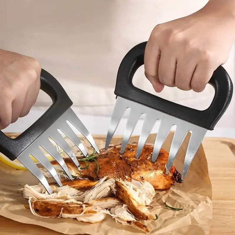 【Back to School】Stainless Steel Meat Claws, Heat Resistant Anti-Scald Meat Shredder, Kitchen Essential Gadget for Shredding Pulled Pork, Beef, Turkey, Chicken, Lifting, Carving & Handling Roasted Meats BBQ Accessory-MM1
