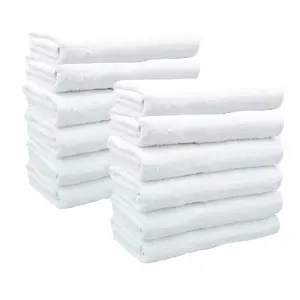 12-Piece (24x48 inch), 8lb Commercial Grade Bath Towel Set | Durable Institutional Guest Towels for Hotel, Spa, Restaurant