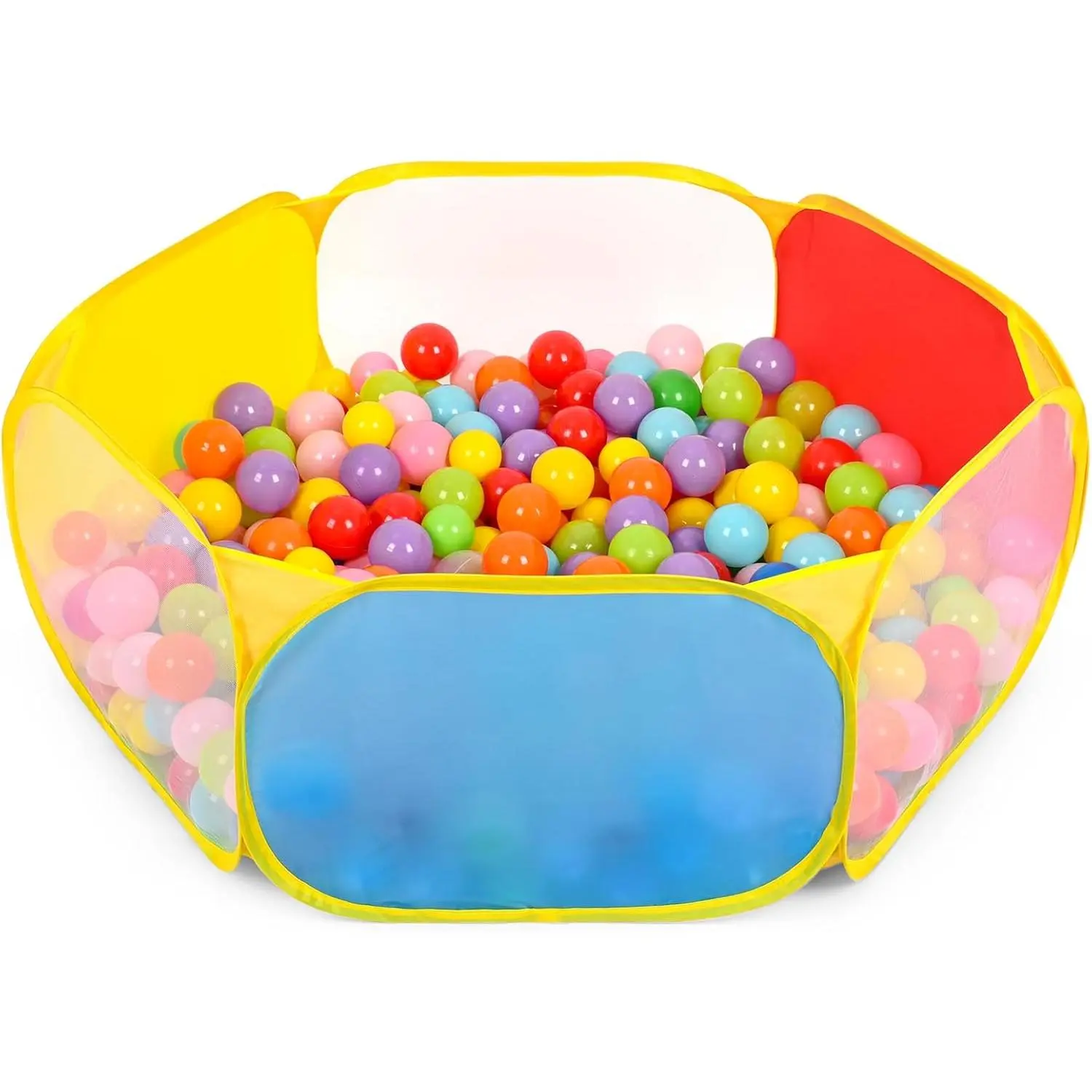 Kids Ball Pit Large Pop Up Toddler Ball Pits Tent for Toddlers Girls Boys for Indoor Outdoor Playhouse Baby Playpen w/Zipper Storage Bag, Balls Not Included (Blue Yellow Red Green)