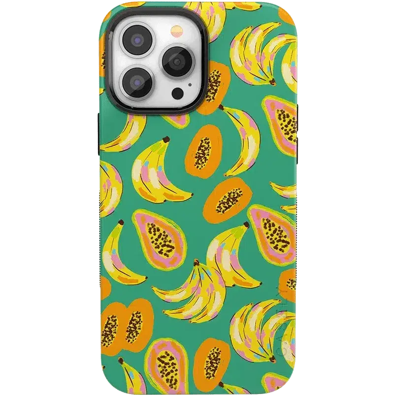 Casely iPhone 13 Pro Case | Dippin' Daisy's Tropical Vacation | Papaya Palms | Bold Protective Design | Compatible with MagSafe