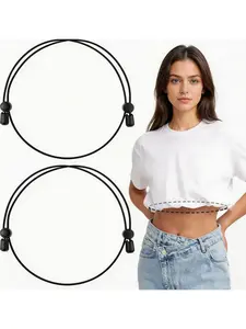 2-Pack Adjustable Shirt Tuck Bands for Women | Invisible Elastic Stay Belt | Perfect for Cropping, Tucking & Styling Tops, Sweaters & Shirts | Lightweight Fashion Accessory