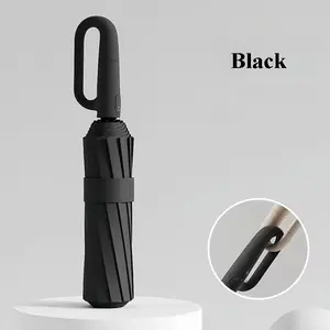 Stylish Automatic Folding Umbrella with Ring Buckle, Windproof Hands-Free Portable Mini Umbrella with Foldable Design & Collapsible Telescoping Feature, Lightweight Cover, Ideal Gift for Men & Women (Christmas, Valentine's Day), Automatic Umbrella Umbrell