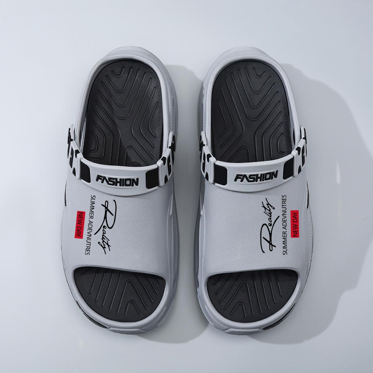Men's EVA Slide Sandals - Thick Sole, Lightweight Cushioned Walking Shoes, Eva Upper, Waterproof, Slip-Resistant, Breathable, Flexible, Modest Ankle, Easy Slip-On, Casual Street Footwear for Summer Beach, Outdoor Wear, Indoors
