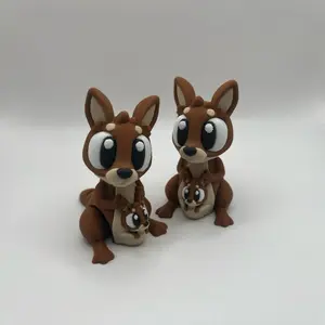 3D printed fidget kangaroo | Stress relief, desk decor (2x)